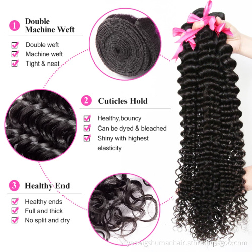 Cheap Mink Brazilian Cuticle Aligned 100% Virgin Deep Curly Wave Human Hair Bundle Extension Human Hair Products For Black Women